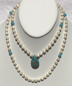 Sold Natural Magnesite, Turquoise Accents and Pendant