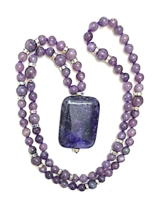 Lepidolite, Sparkle Accents, Lepidolite Pendant Mala