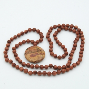 Brown Goldstone, Red Creek Jasper Pendant Mala