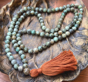 African Turquoise, African Turquoise Guru Tibetan Mala