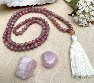 Strawberry Quartz, Strawberry Quartz Guru Tibetan Mala