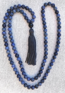 Dumortierite, Onyx Guru Tibetan Mala