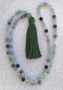 Fluorite, Green Aventurine Guru Tibetan Mala