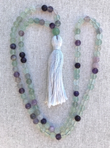 Flourite, Green Aventurine Guru Tibetan Mala