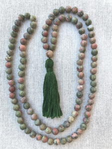 Unakite, Jasper Guru Tibetan Mala