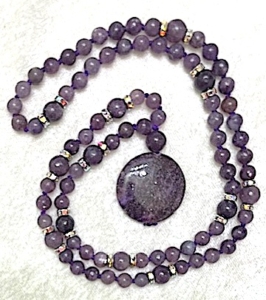 Lepidolite, Lepidolite & Sparkle Accents, Lepidolite Pendant Mala