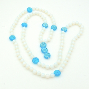 "Moonlight Glow" Opalite, Czech Glass Accents & Pendants Mala