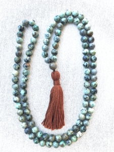 African Turquoise, Jasper Guru Tibetan Mala