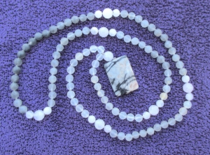 "Subtle Sense" Cloudy Quartz, Matte Rose Quartz, Matte Rose Quartz Guru, Picasso Jasper Pendant Mala