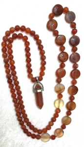 Carnelian, Carnelian Accents & Pendant Mala