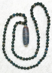 Terra Jasper, Sparkle Accents, Terra Jasper Guru, Aqua Terra Agate Pendant Mala