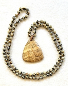 Dalmation Jasper, Picture Jasper Pendant Mala