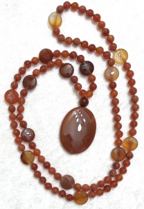 Carnelian, Carnelian Accents, Carnelian Pendant Mala