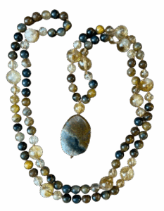 Pietersite, Citrine Accents & Guru, Agate Pendant