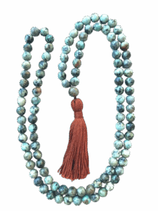 African Turquoise, Jasper Guru Tibetan Mala