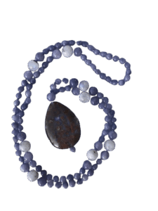 Tanzanite Quartz, Rainbow Moonstone Accents, Rainbow Agate Pendant