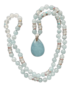 Aquamarine, Selenite & Sparkle Accents, Aquamarine Pendant