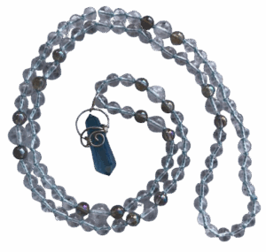 Crystal Quartz, Aura Crystal Quartz Accents, Aqua Aura Quartz Pendant