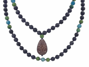 Kiwi Lapis Lazuli, Turquoise & Chrysocolla Accents, Mirage Bead Pendant