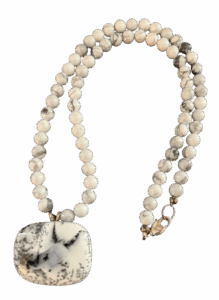 Howlite, Australian Dendritic Agate Pendant Necklace