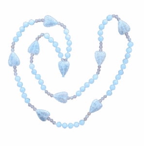 Aquamarine, African Ruby Quartz, Czech Glass Hearts