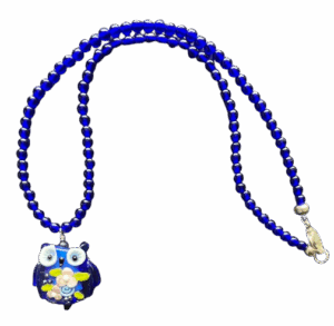 Glass Blue Owl Necklace