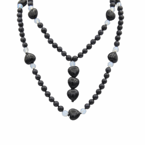 Blue Goldstone, Blue Goldstone Heart & Opalite Accents, Blue Goldstone Heart Pendants