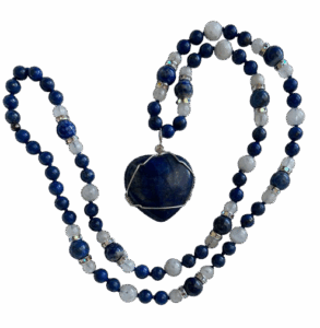Lapis Lazuli, Moonstone Accents, Lapis Lazuli Heart Pendant