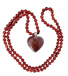 Carnelian with Fire Quartz Heart Pendant