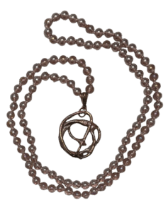 Violet Topaz Leaded Crystal, Copper Splash Pendant