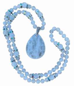 White Jade & Crystal Quartz Pendant