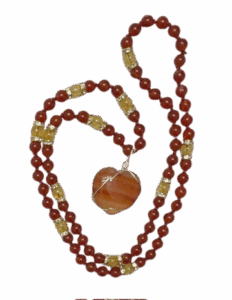 Carnelian, Citrine & Sparkle Accents, Carnelian Heart Pendant