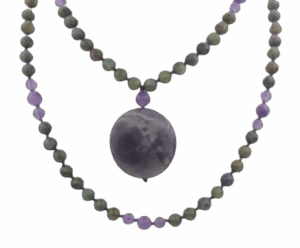 Ruby Fuchsite Amethyst Accents, Amethyst Pendant