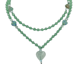 Green Aventurine, Heart Accents & Pendant