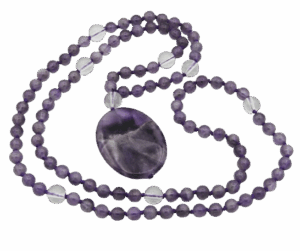 Amethyst, Clear Quartz Accents, Clear Quartz Guru, Amethyst Pendant