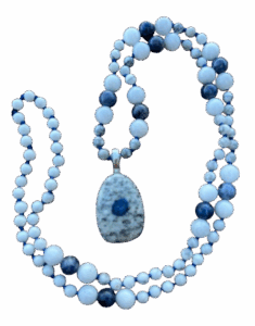 Howlite, Moonstone & Dumortierite Accents, K2 Pendant