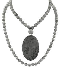 Howlite with Leopard Skin Agate Pendant