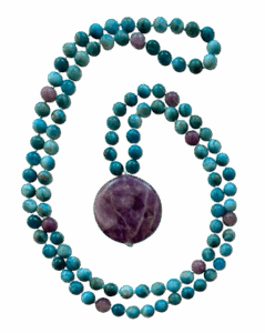 Apatite, Amethyst Accents & Pendant