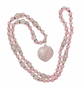 Rose Quartz, Rose Quartz & Sparkle Accents, Rose Quartz Heart Pendant