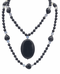 Blue Goldstone, Opalite & Blue Goldstone Heart Accents, Opalite Guru, Blue Goldstone Pendant