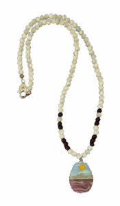 Mother of Pearl Beads with Lampwork Glass Choker