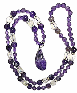 Amethyst, Moonstone & Sparkle Accents, Amethyst Pendant