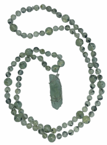 Prehnite & Natural Prasiolite Quartz Pendant