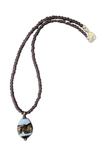 Purple Czech Glass Beads with Lampwork Glass Choker