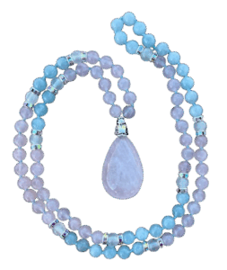 Rose Quartz, Aquamarine, Selenite, Sparkles, Rose Quartz Pendant