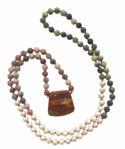 Chili Jasper, Yellow Turquoise Jasper, Riverstone, Red Creek Jasper Pendant