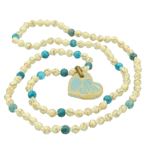 Magnesite, Zebra Jasper, Ceramic Heart Pendant