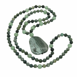 Moss Agate, Aventurine Accents, Aventurine Guru, Jasper Pendant