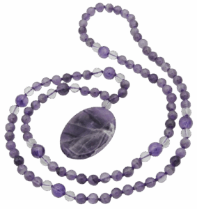 Amethyst, Clear Quartz Accents, Clear Quartz Guru, Amethyst Pendant