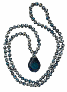 Tibetan Agate, Lampwork Glass Pendant